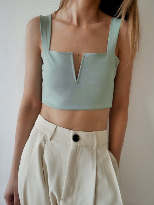 Crop Top Meyla Vert Céladon