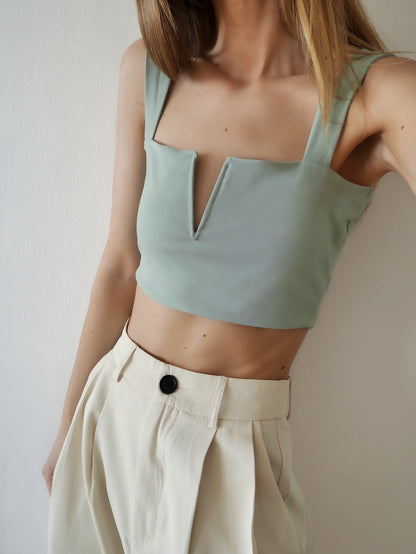 Crop Top Meyla Vert Céladon